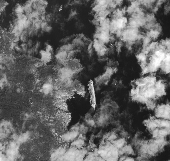 Satellite photo of Costa Concordia