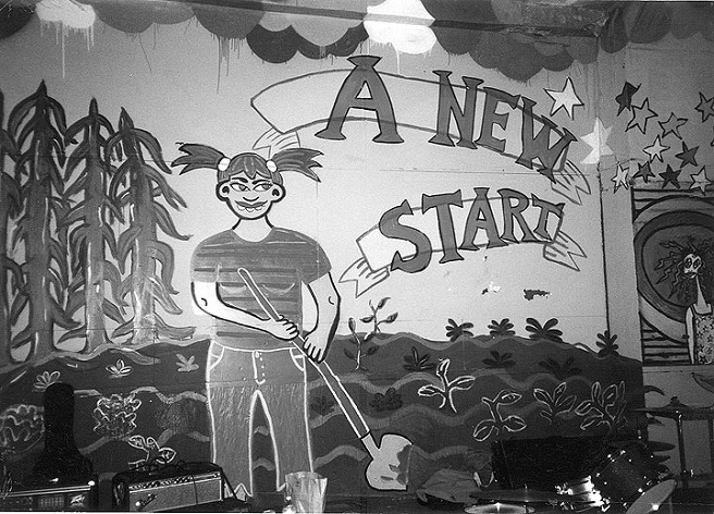 Mural by Ivy Jeanne in 949 Market Squat, 2001; photo Erick Lyle