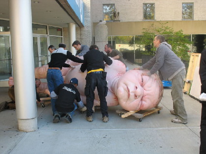 Gigantic baby sculpture