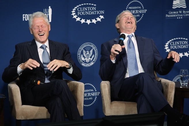 Clinton and Bush