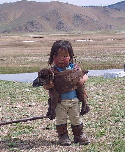 Girl with animal