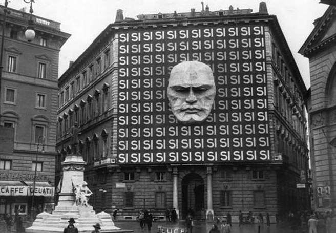 Mussolini's face