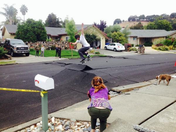 Skateboarding the earthquake