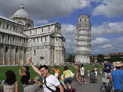 Tourists in Pisa, source unknown